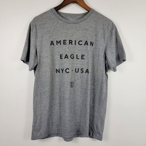 American Eagle Men's Medium Bundle of 2 Short Sleeve T Shirts Blue Gray - Picture 7 of 11